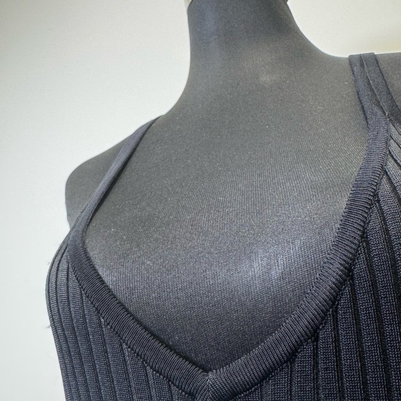 BCBGMaxAzria Black Ribbed Knit Dress Size M - Picture 8 of 10